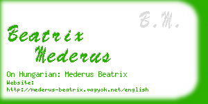 beatrix mederus business card